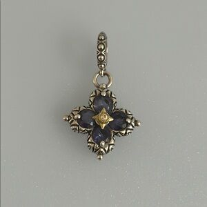 BARBARA BIXBY 925 Silver and 14k Gold Pendant amethyst